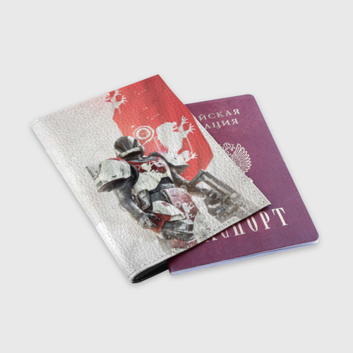 Обложка для паспорта матовая кожа Red, цвет черный - фото 3