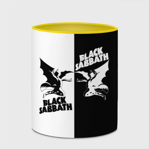 Кружка с полной запечаткой Black Sabbath, цвет белый + желтый - фото 4