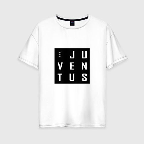Женская футболка хлопок Oversize Juventus - New 2022, цвет белый