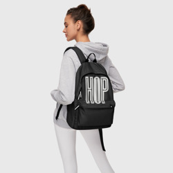 Рюкзак с принтом Хип хоп hip hop для любого человека, вид спереди №4. Цвет основы: белый