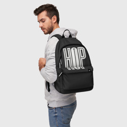 Рюкзак с принтом Хип хоп hip hop для любого человека, вид спереди №2. Цвет основы: белый