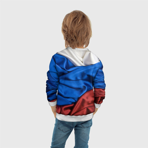 Детский свитшот 3D Российский Триколор, цвет 3D печать - фото 6