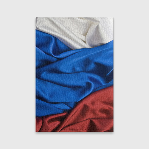 Обложка для паспорта матовая кожа Российский Триколор, цвет синий - фото 2