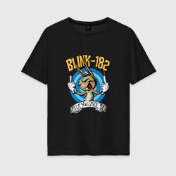 Женская футболка хлопок Oversize Заяц Blink-182