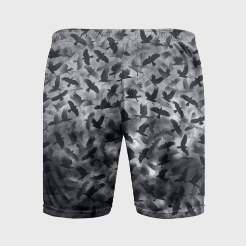 Мужские шорты спортивные Вороны, цвет 3D печать - фото 2