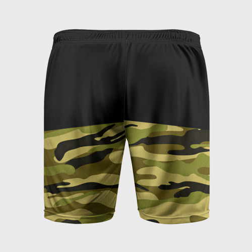 Мужские шорты спортивные Лесной Камуфляж, цвет 3D печать - фото 2