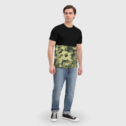 Мужская футболка 3D Лесной Камуфляж, цвет 3D печать - фото 5