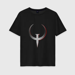 Quake Champions - Logo – Женская футболка хлопок Oversize с принтом купить со скидкой в -16%