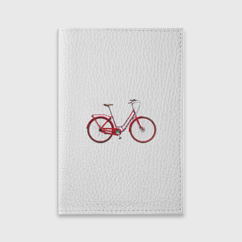 Обложка для паспорта матовая кожа Велосипед, цвет черный