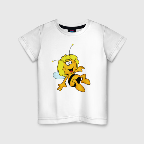 Детская футболка хлопок Пчелка Майя, цвет белый