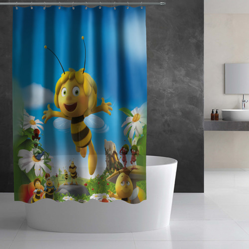 Штора 3D для ванной Пчелка Майя - фото 3
