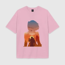 Женская футболка Oversize хлопок texturе Bioshock infinite