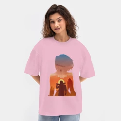 Женская футболка Oversize хлопок texturе Bioshock infinite - фото 2