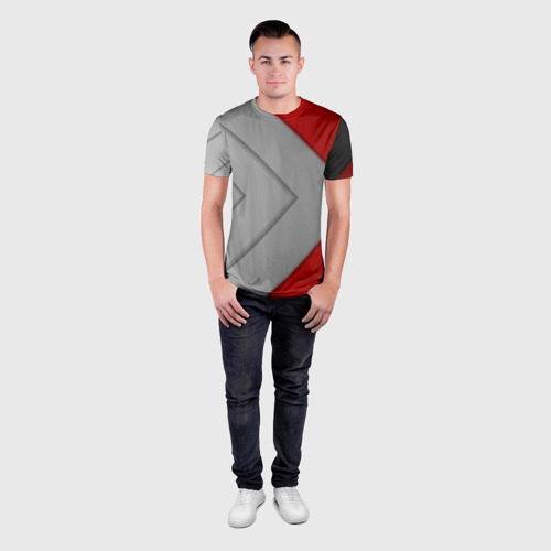 Мужская футболка 3D Slim Gray arrows, цвет 3D печать - фото 4