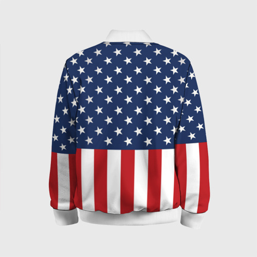 Детский бомбер 3D Флаг США, цвет белый - фото 2