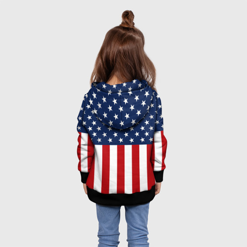 Детская толстовка 3D Флаг США, цвет черный - фото 5