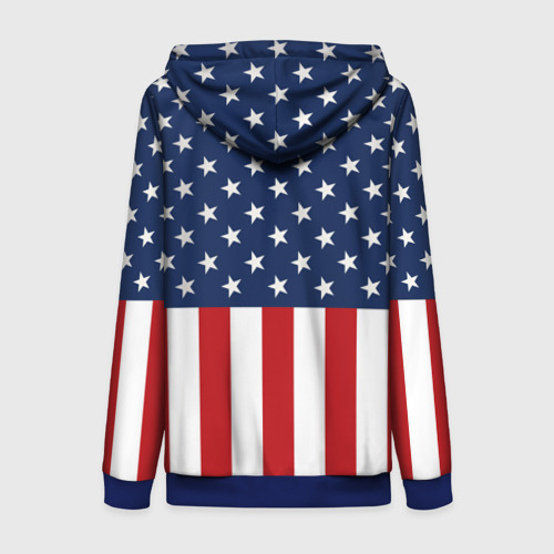 Женская толстовка 3D на молнии Флаг США, цвет синий - фото 2