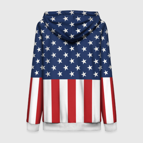 Женская толстовка 3D на молнии Флаг США - фото 2