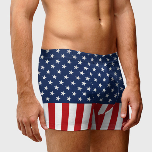 Мужские трусы 3D Флаг США, цвет 3D печать - фото 3