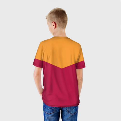 Детская футболка 3D A S Roma - Yellow and Red, цвет 3D печать - фото 4