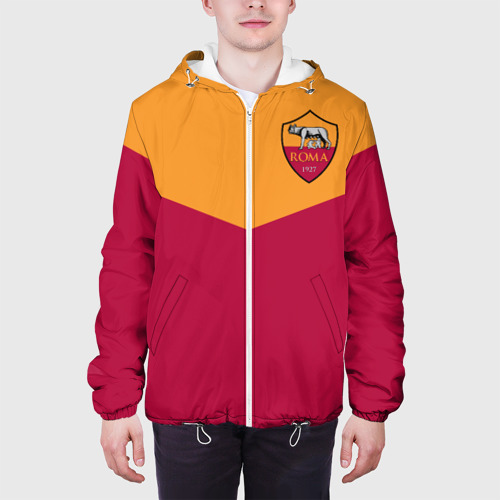 Мужская куртка 3D A S Roma - Yellow and Red, цвет 3D печать - фото 4
