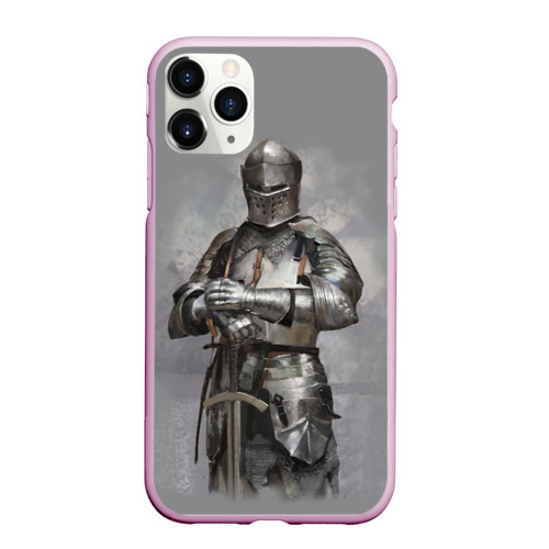 Чехол для iPhone 11 Pro Max матовый Рыцарь, цвет розовый