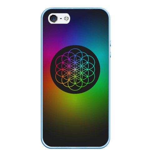 Чехол для iPhone 5/5S матовый Coldplay, цвет голубой