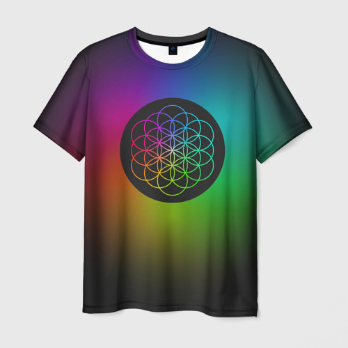 Мужская футболка с принтом Coldplay, вид спереди №1