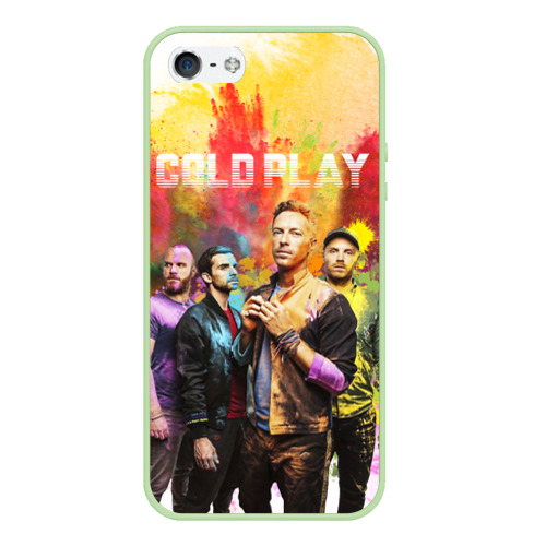 Чехол для iPhone 5/5S матовый Coldplay, цвет салатовый