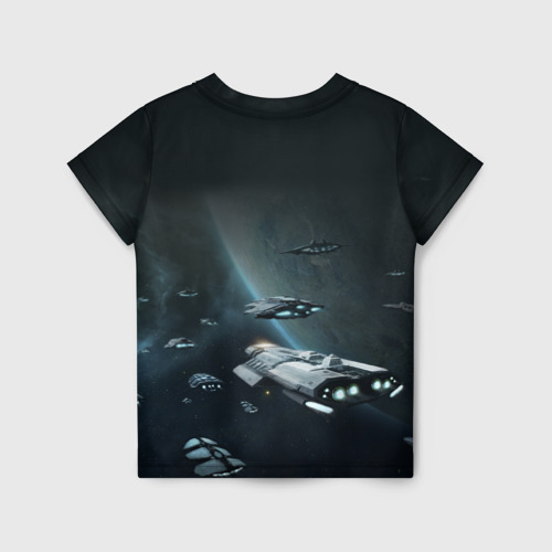 Детская футболка 3D с принтом Stellaris, вид сзади #1