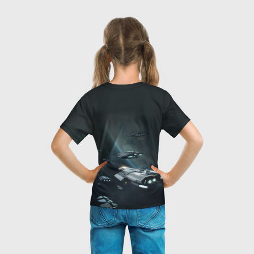 Детская футболка 3D с принтом Stellaris, вид сзади #2