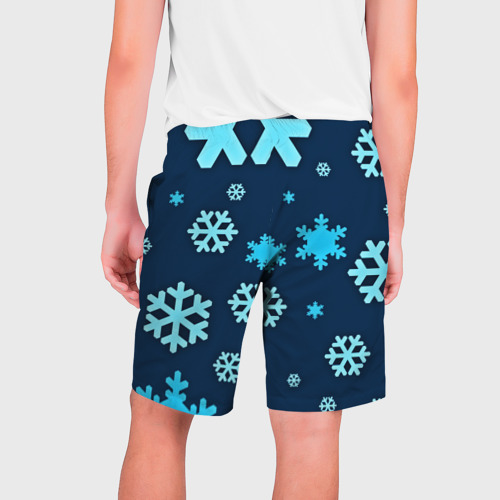 Мужские шорты 3D Снежинки, цвет 3D печать - фото 2