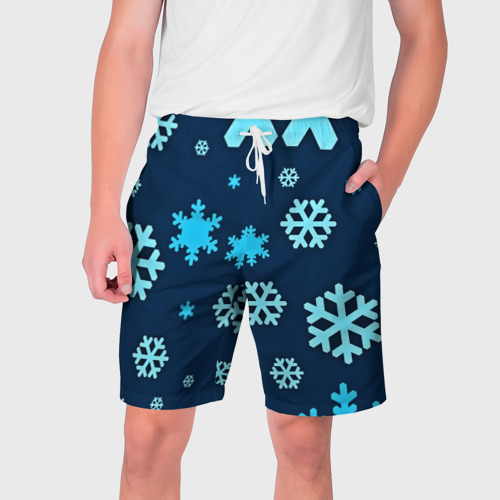 Мужские шорты 3D Снежинки, цвет 3D печать