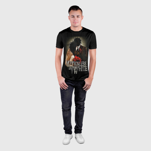 Мужская футболка 3D Slim Motionless in White, цвет 3D печать - фото 4