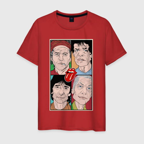 Мужская футболка хлопок Rolling Stones, цвет красный