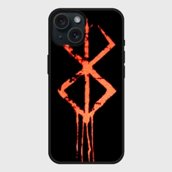 Чехол силиконовый для Apple iPhone 15 матовый Берсерк Клеймо символ