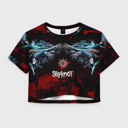 Женская футболка Crop-top 3D Slipknot руки зомби