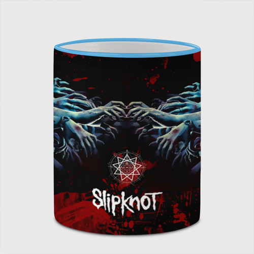 Кружка с полной запечаткой Slipknot руки зомби, цвет Кант небесно-голубой - фото 4