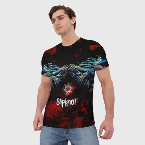 Мужская футболка 3D Slipknot руки зомби - фото 3
