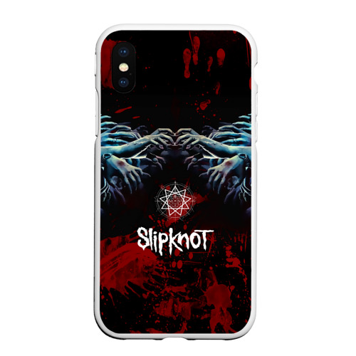 Чехол для iPhone XS Max матовый Slipknot руки зомби, цвет белый