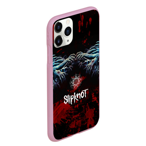 Чехол для iPhone 11 Pro Max матовый Slipknot руки зомби, цвет розовый - фото 3
