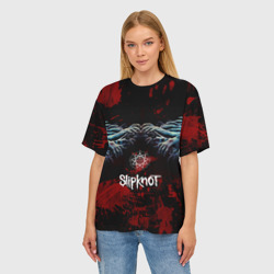 Женская футболка oversize 3D Slipknot руки зомби - фото 2