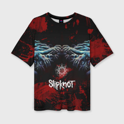 Женская футболка oversize 3D Slipknot руки зомби