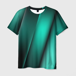 Мужская футболка 3D Emerald lines