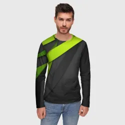 Мужской лонгслив 3D Geometry stripes геометрические линии - фото 2
