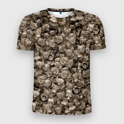 Мужская футболка 3D Slim Зомби котики