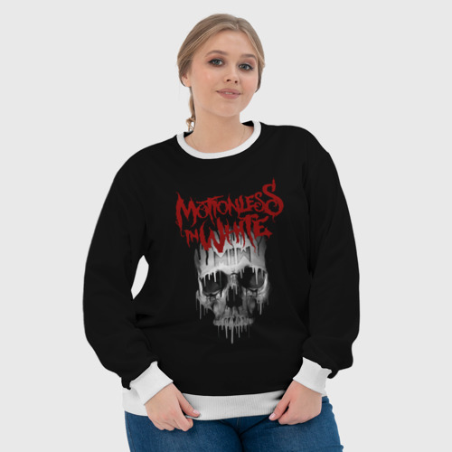 Женский свитшот 3D Motionless in White череп, цвет 3D печать - фото 6