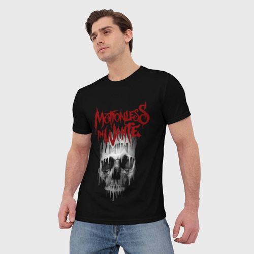 Мужская футболка 3D Motionless in White череп, цвет 3D печать - фото 3