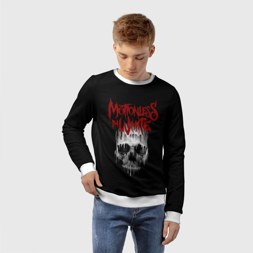 Детский свитшот 3D Motionless in White череп, цвет 3D печать - фото 3