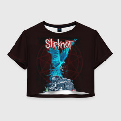 Женская футболка Crop-top 3D Орел группа Slipknot